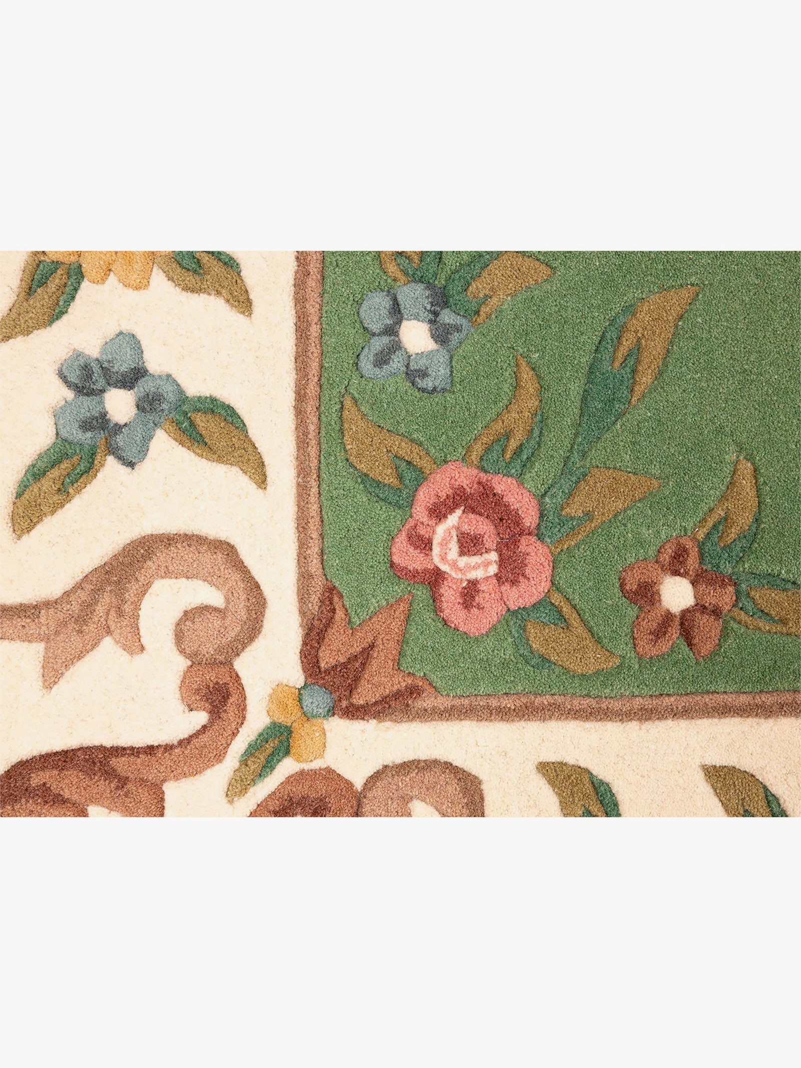 Theko Teppich - grün-gemustert