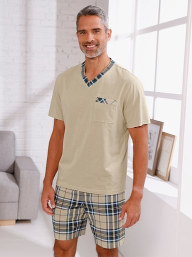 Shorty - beige-kariert
