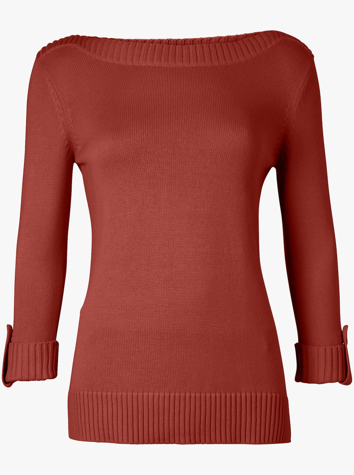 Pullover met 3/4-mouwen - roestrood