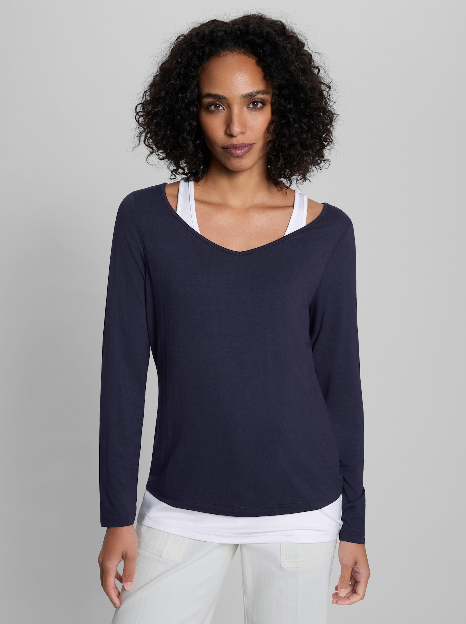 heine 2-in-1-Langarmshirt - marine