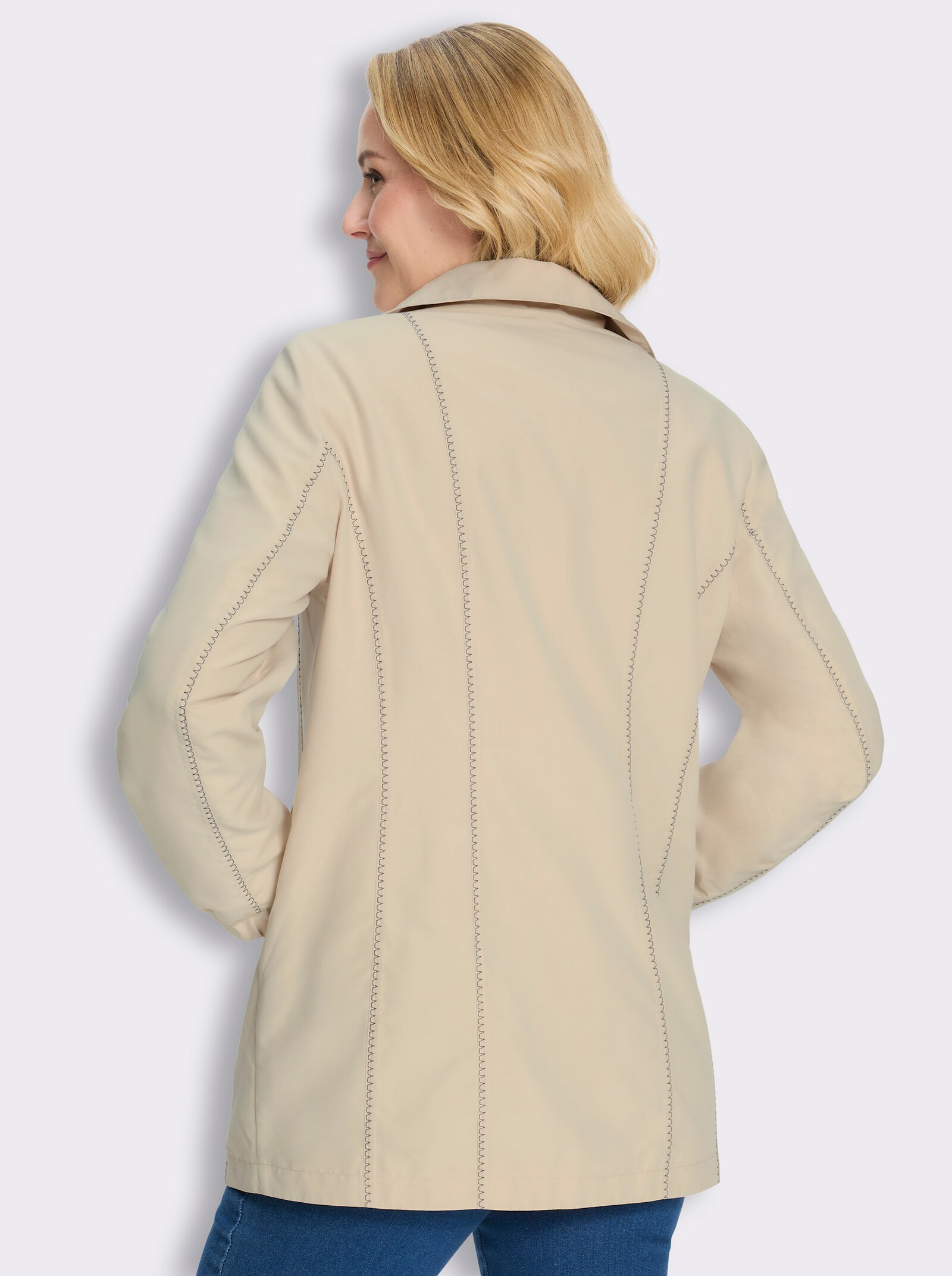 Jacke mit Kontrastnähten - sand