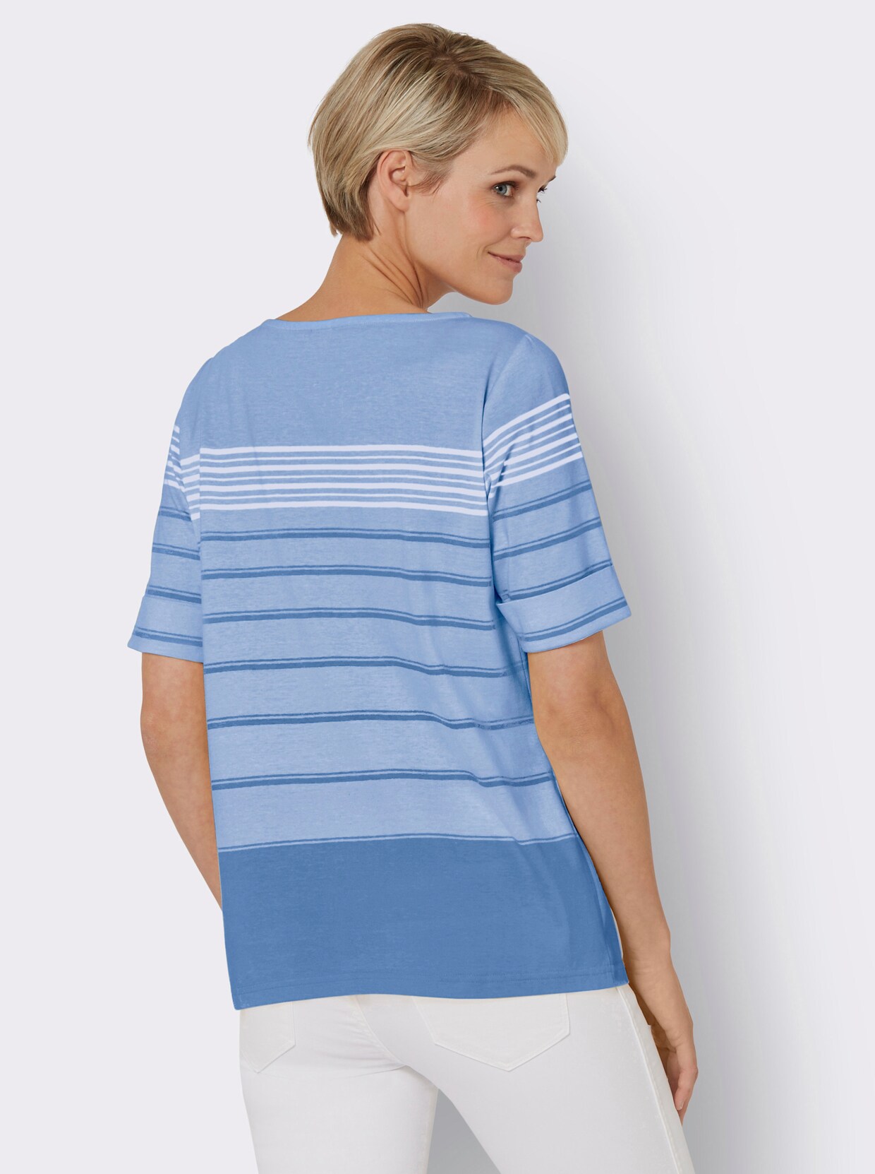 Gestreept shirt - medium blauw gestreept