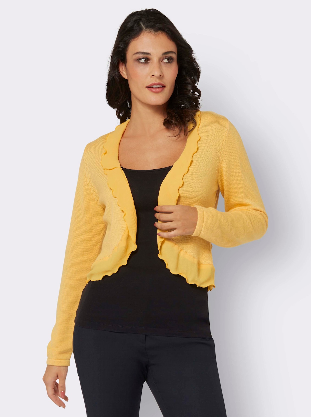 Veste en tricot - jaune