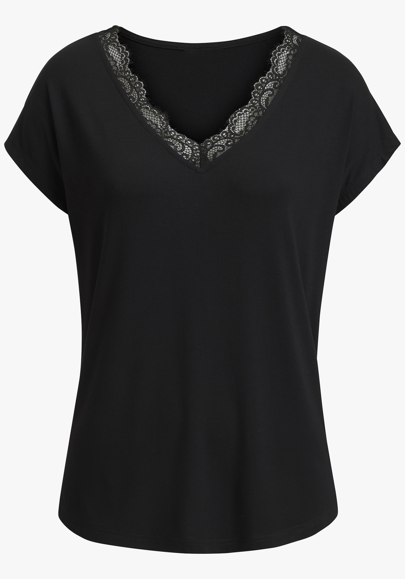 LASCANA V-Shirt - schwarz
