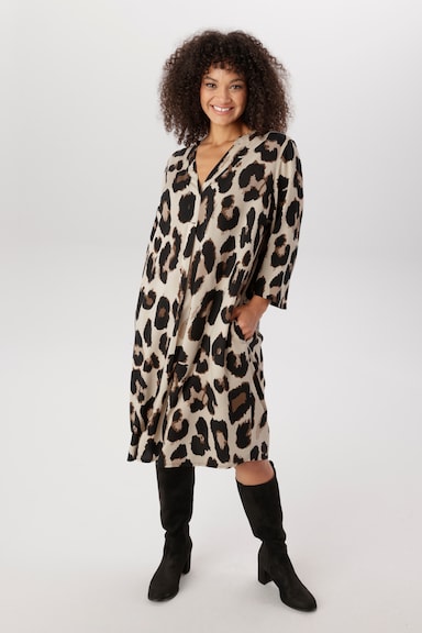 Aniston PLUS Druckkleid - beige-schwarz