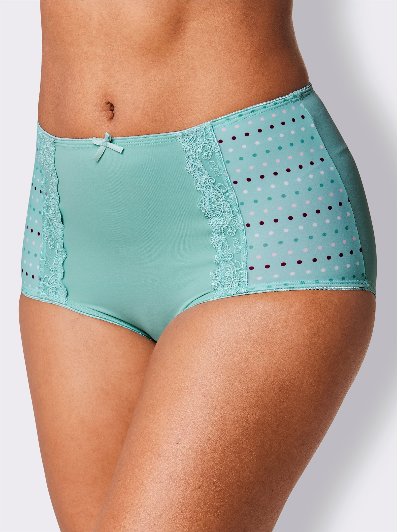 wäschepur Taillenslip mit Pünktchen-Print - mint-bedruckt