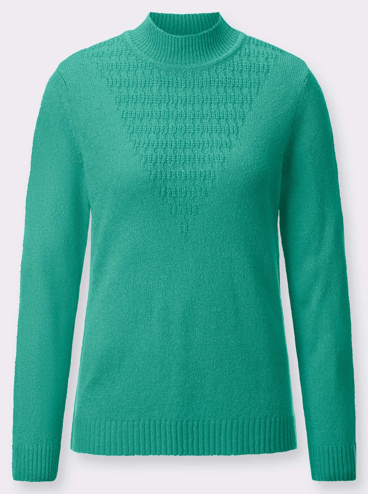 Bouclé-Pullover - blaugrün