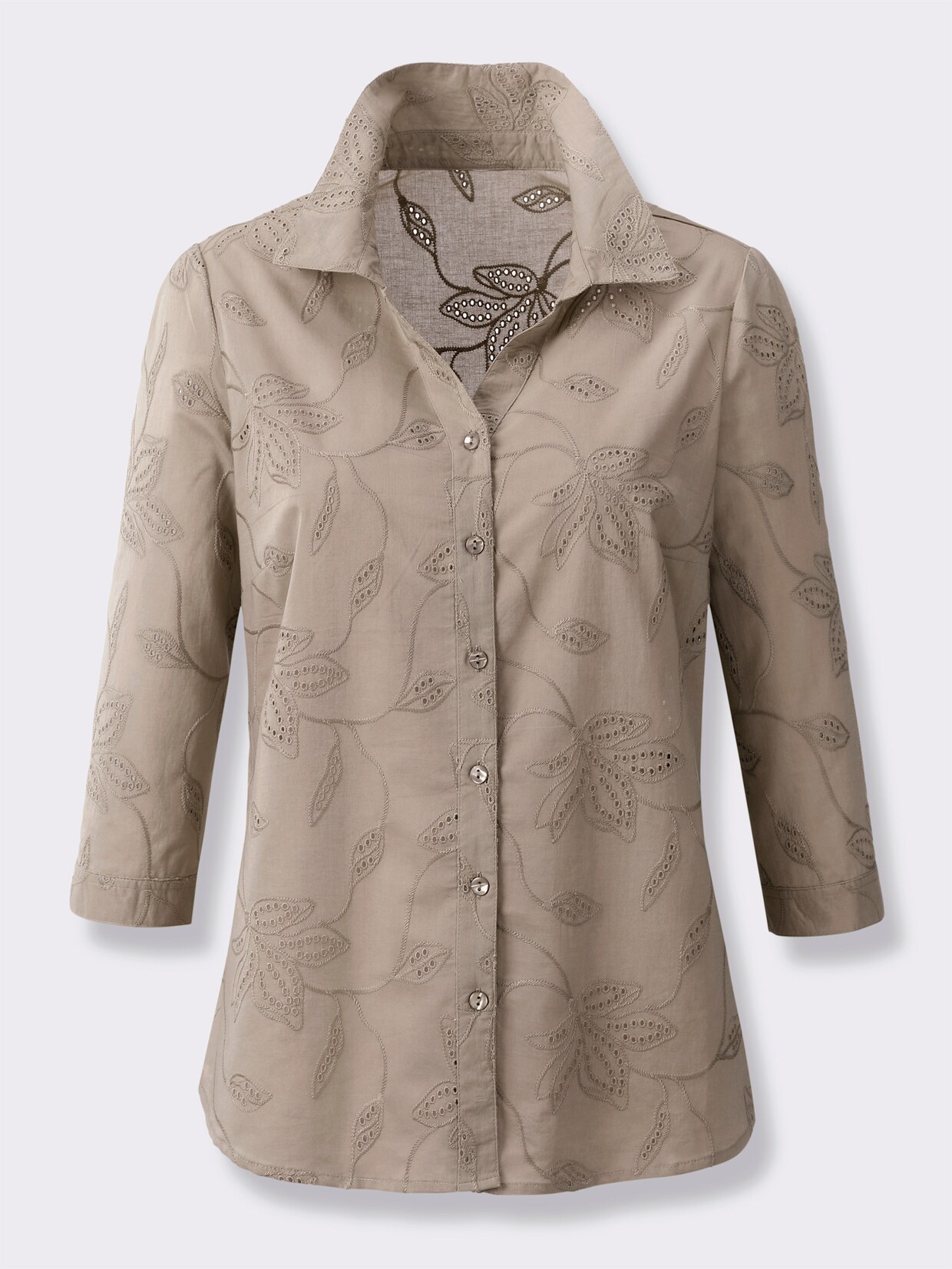 Baumwollbluse - sesam