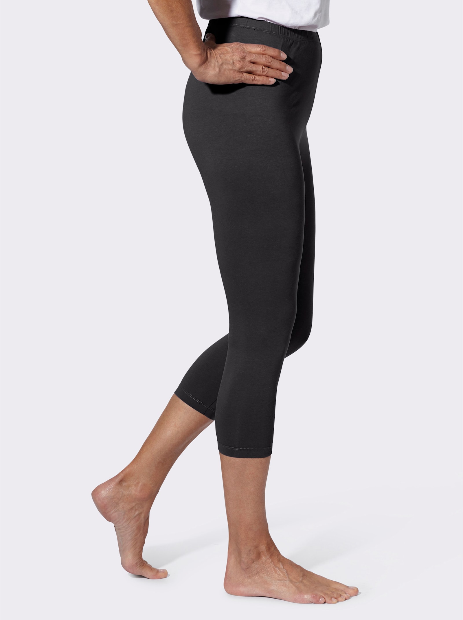 Leggings im 3er-Pack - schwarz + feige + steingrau