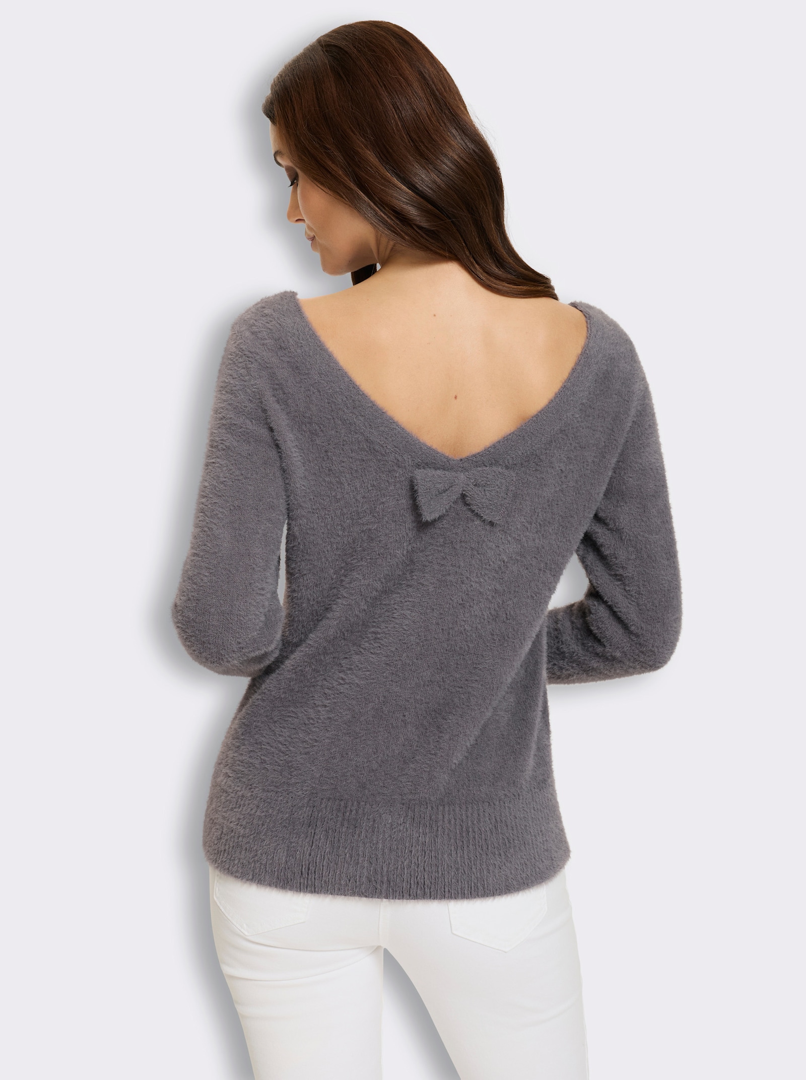 heine Langarm-Pullover aus wärmendem Flauschgarn - anthrazit