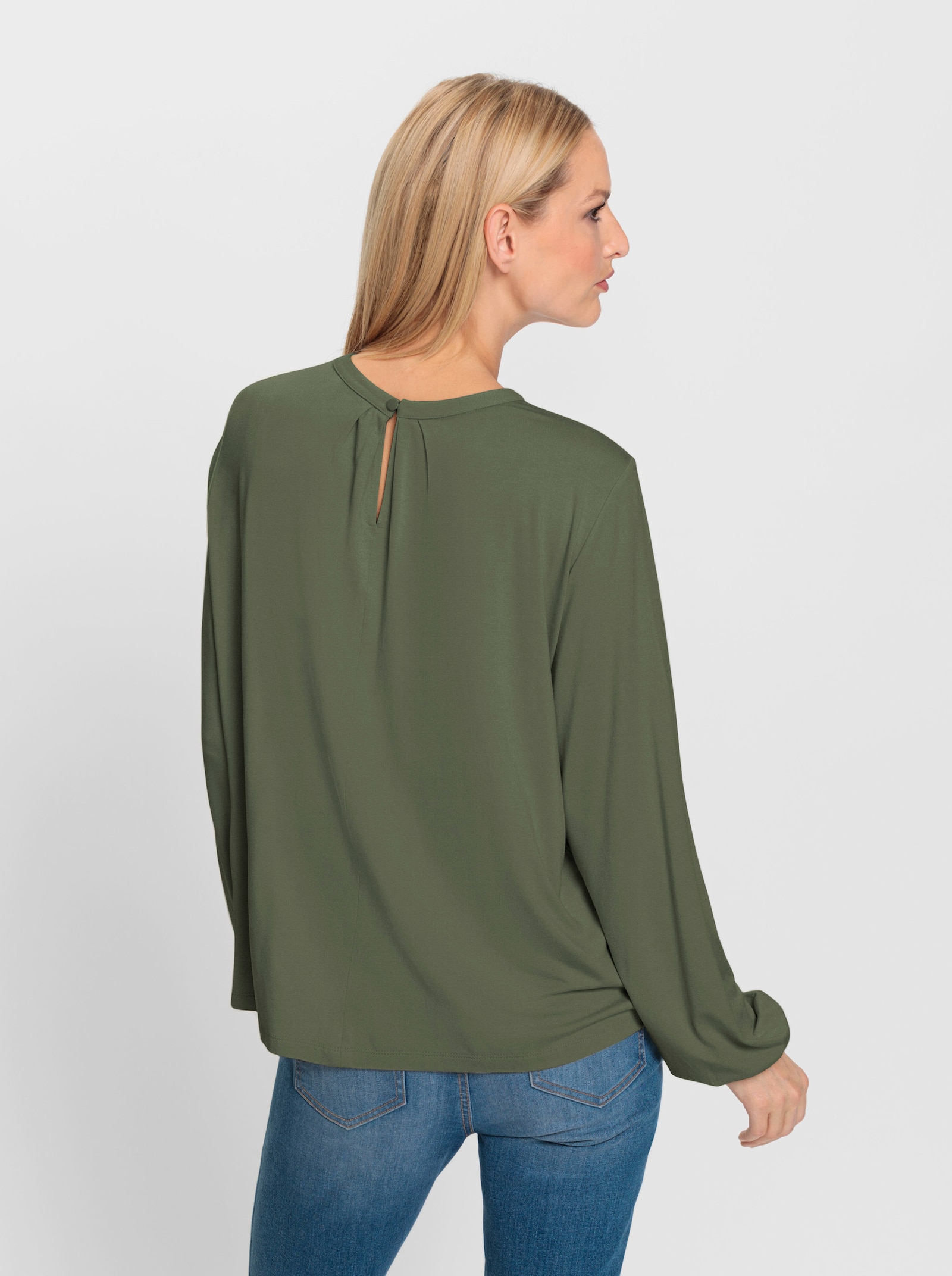 heine Langarmshirt in Viskose-Qualität - khaki