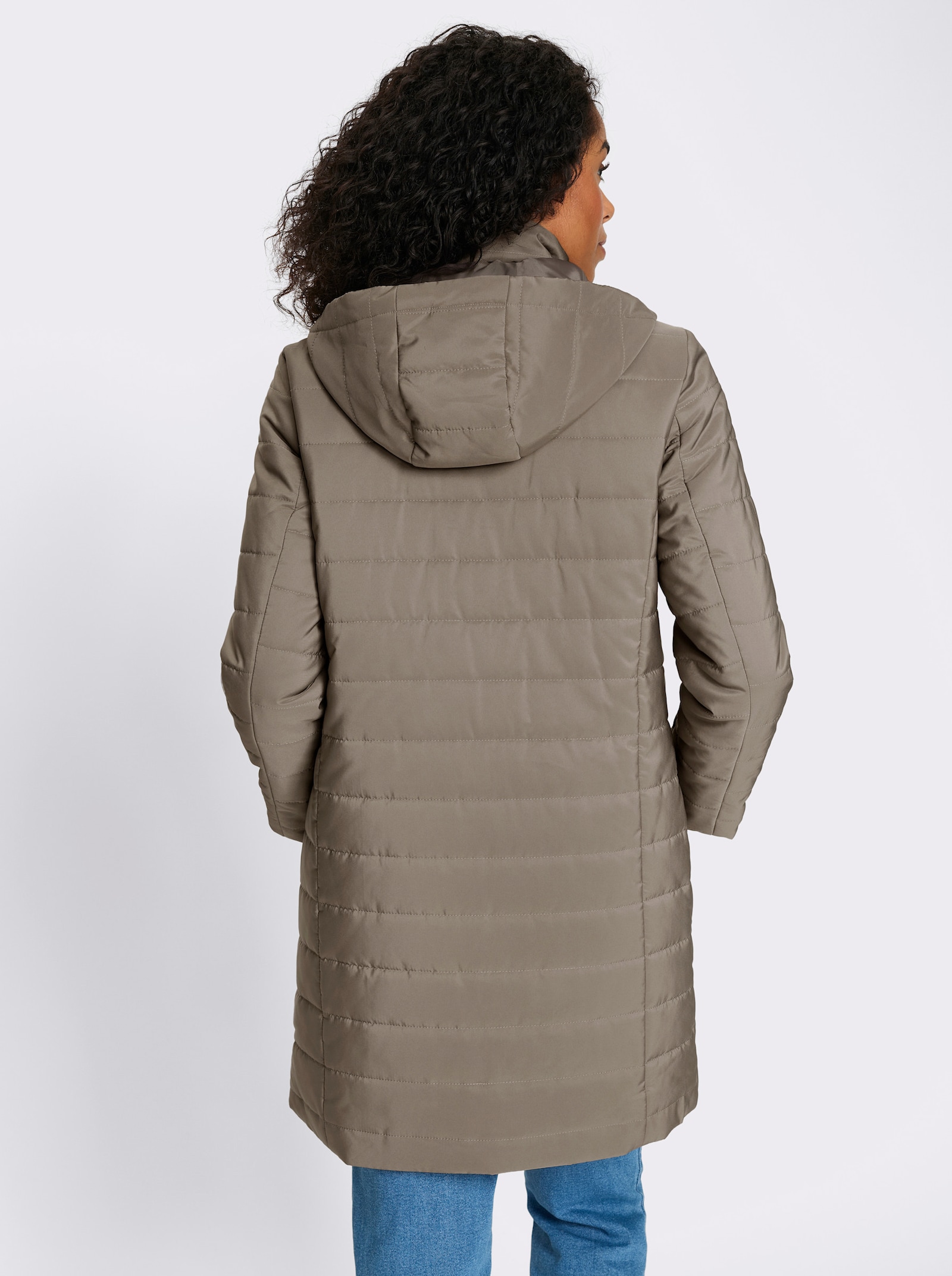 Longjacke in 2-in-1-Optik - taupe