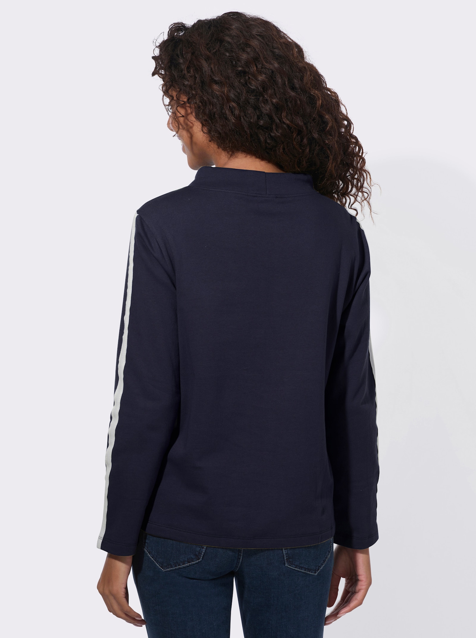 Sweatshirt mit Stehkragen - marine