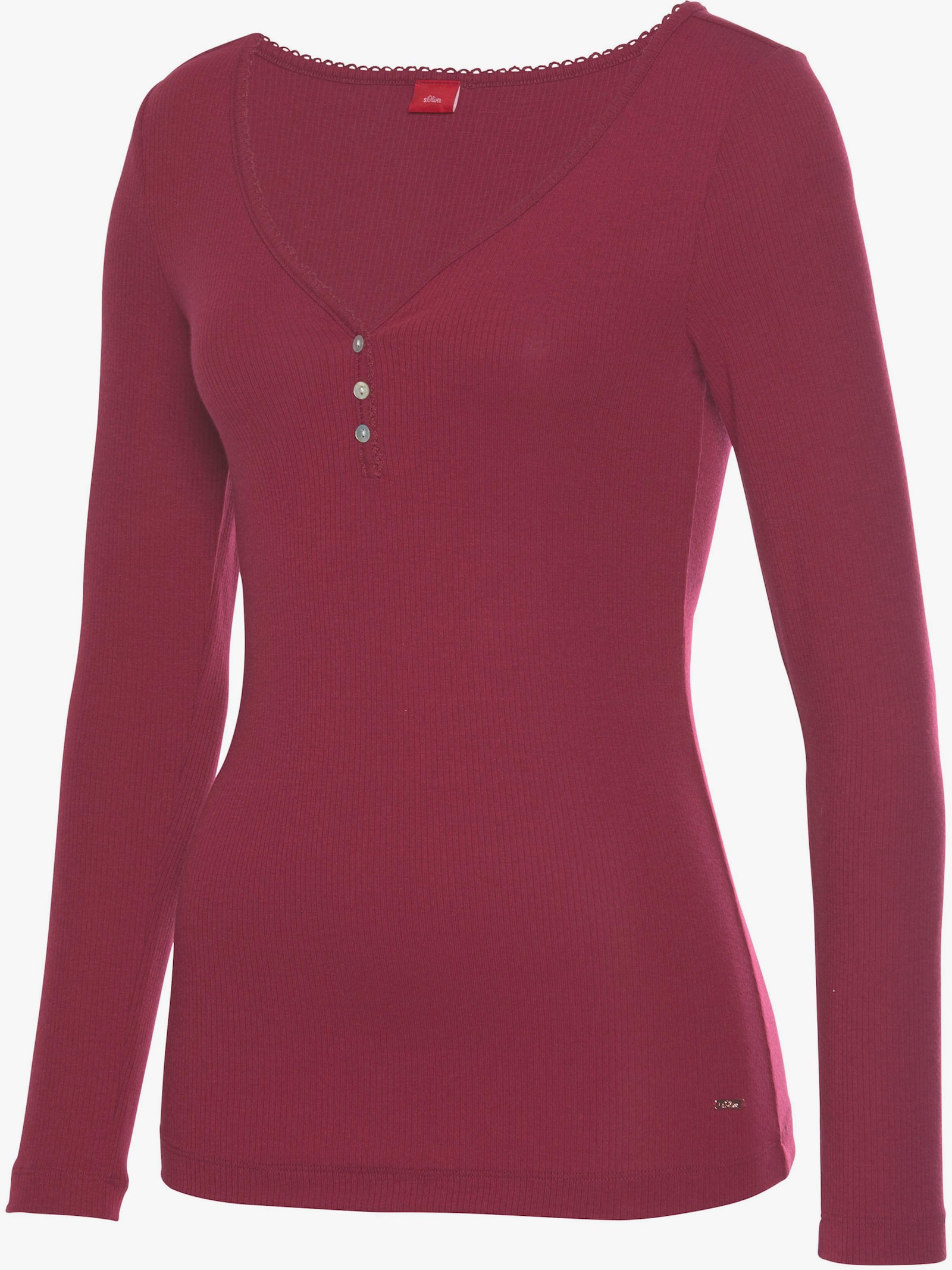 s.Oliver Pyjamaoberteil - bordeaux