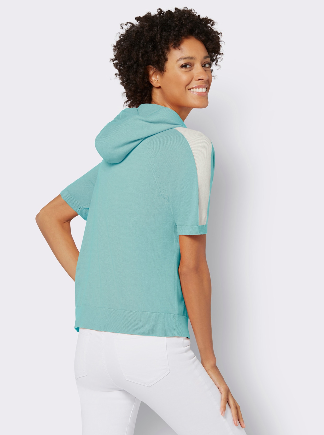 Pullover met korte mouwen - mint/ecru