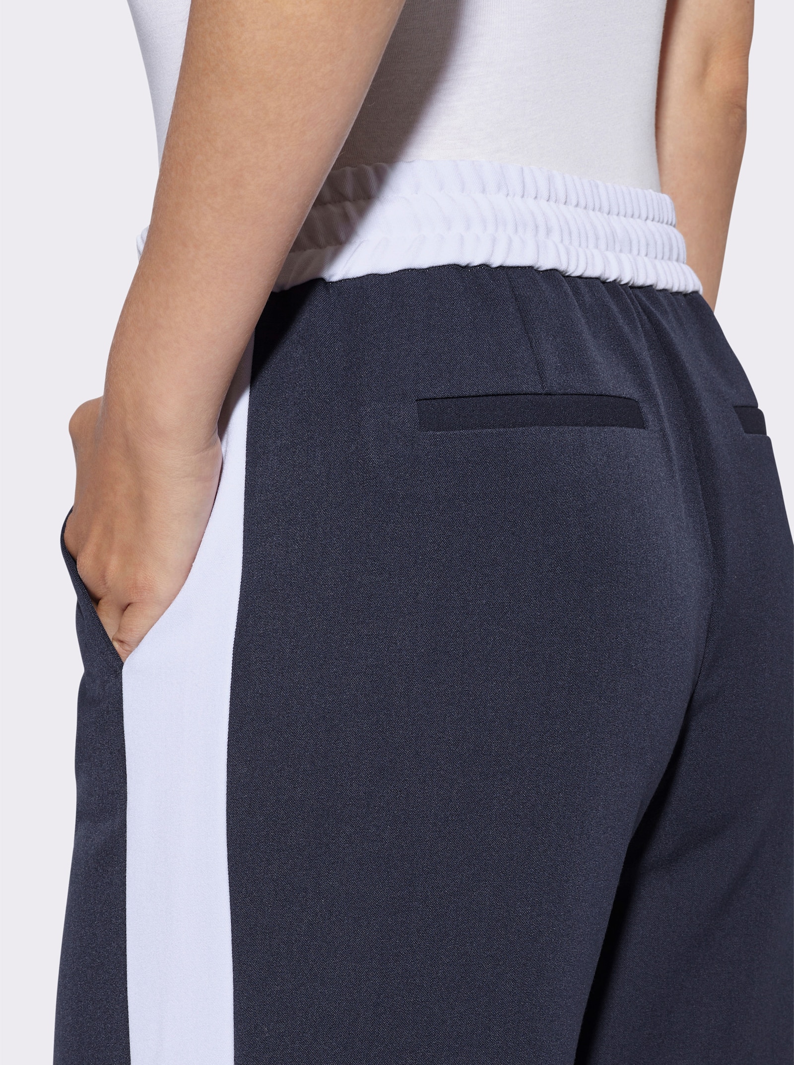 heine Webhose mit Galonstreifen - marine-weiß