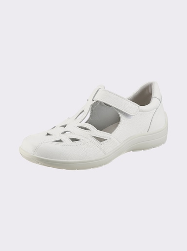 airsoft modern+ Slipper mit Stanzmuster - weiß