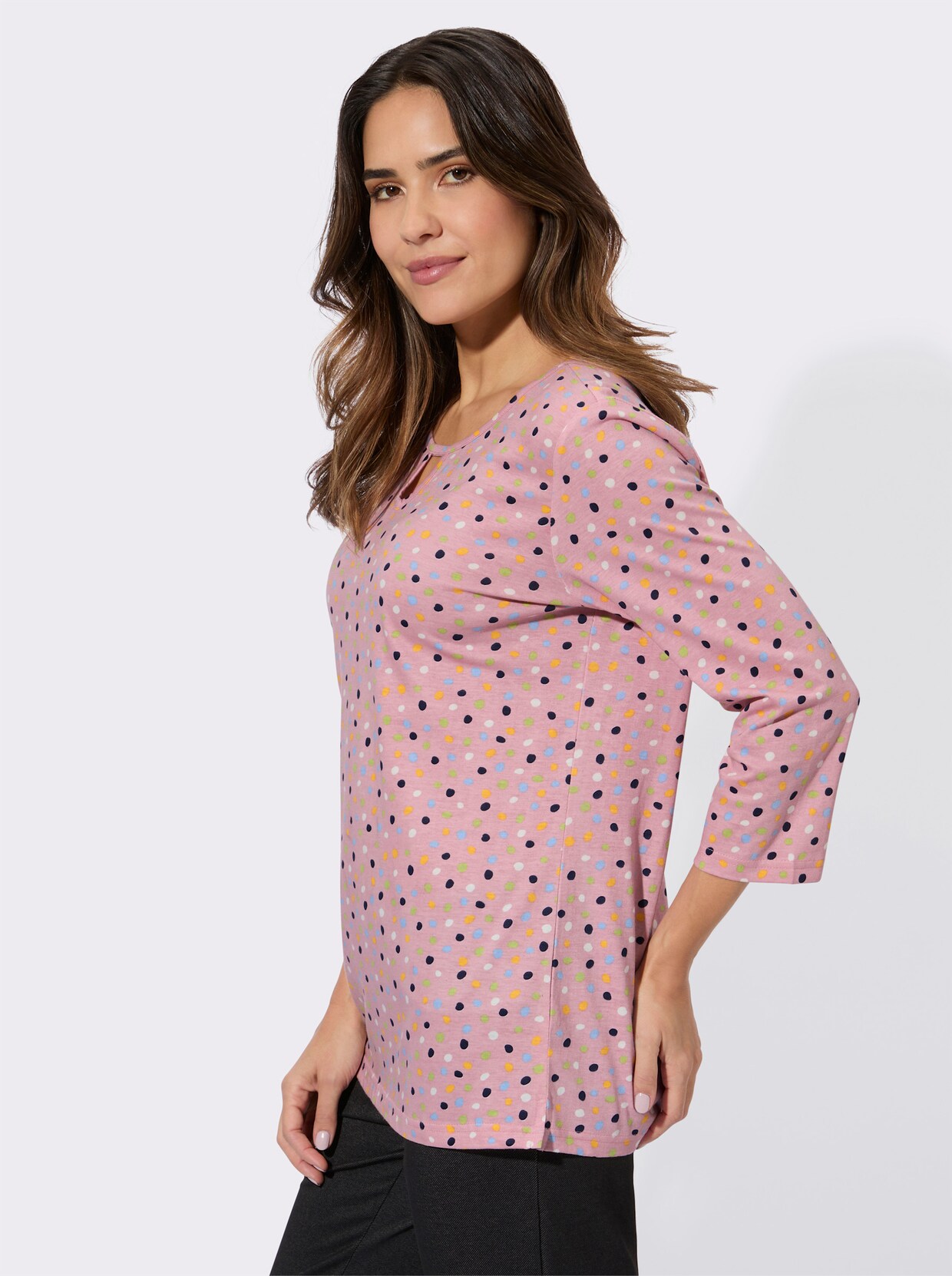 3/4-Arm-Shirt mit Grafik-Druck - rosenquarz-bedruckt