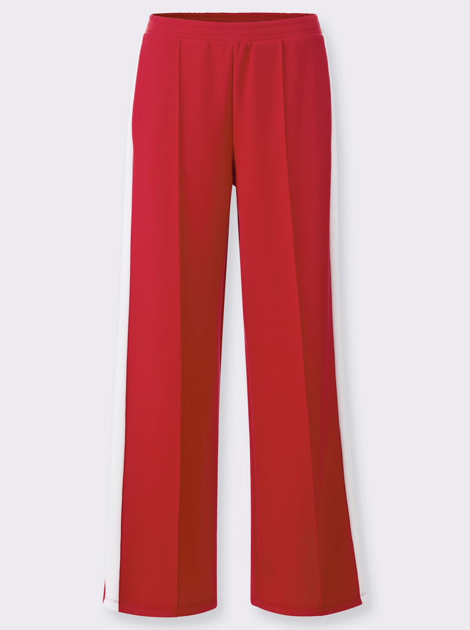 Jerseyhose mit Galonstreifen - erdbeere-weiß