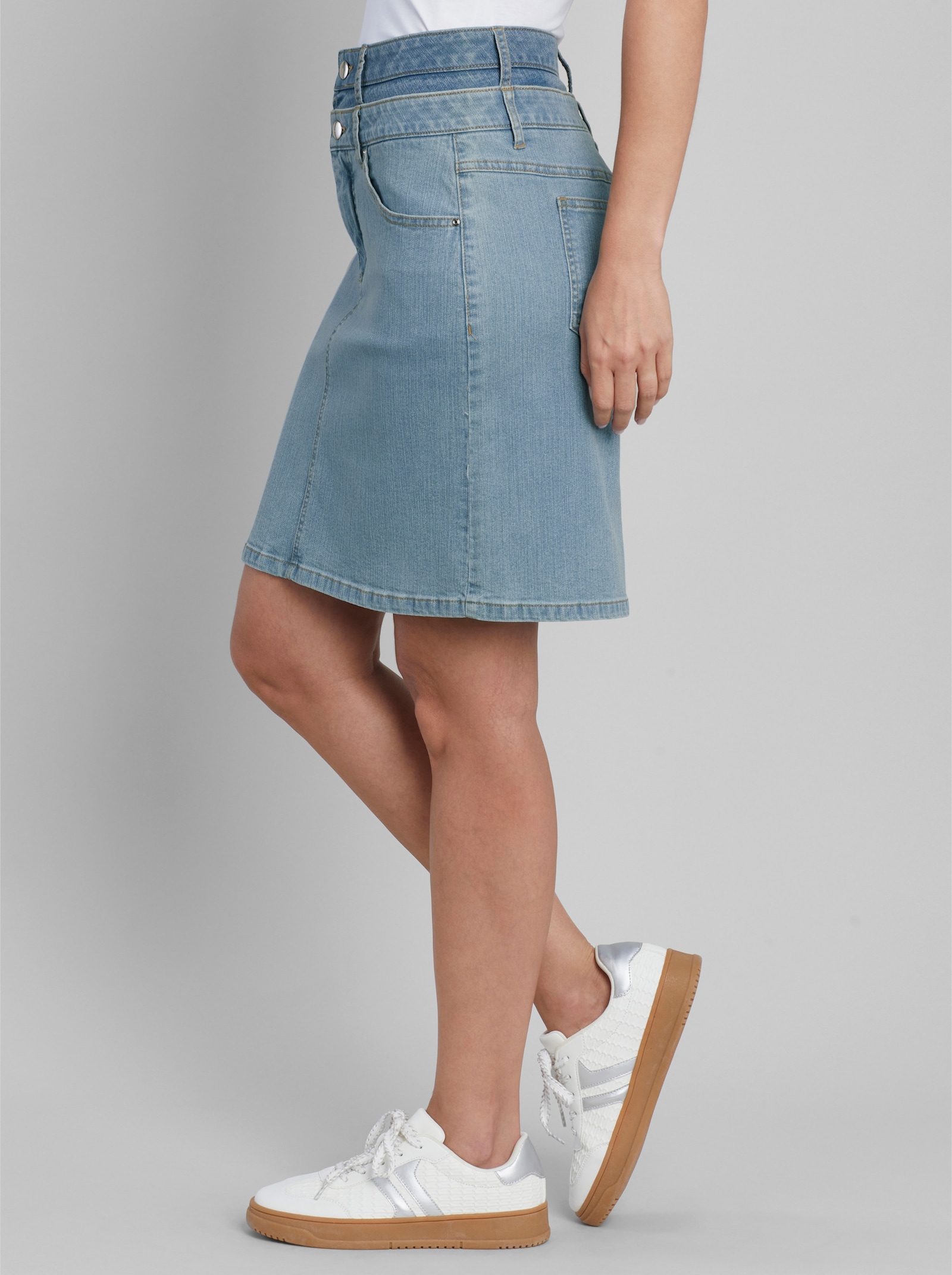 heine Jeansrock mit Doppelbund - blue-bleached