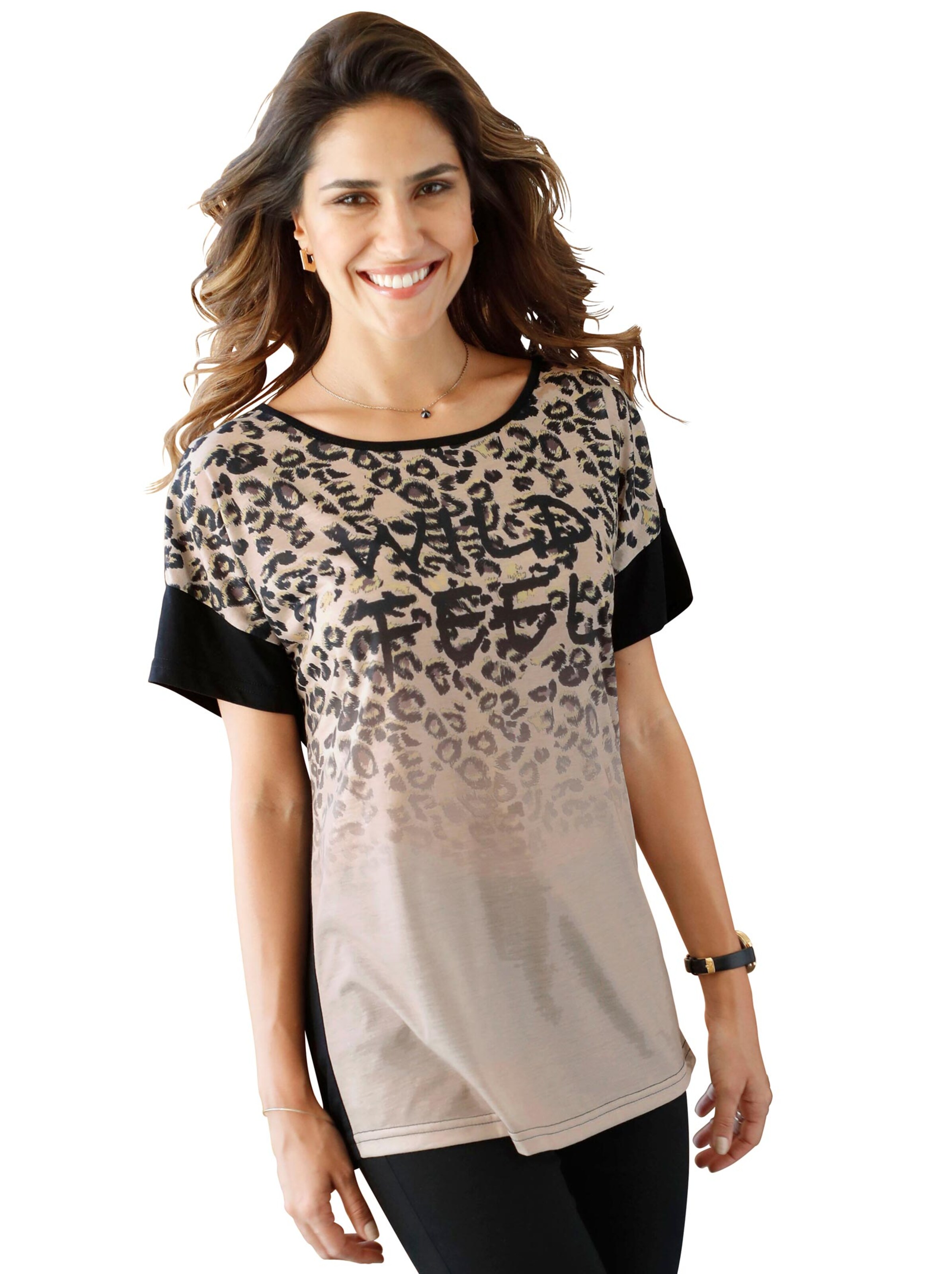 Shirt - taupe-bedruckt