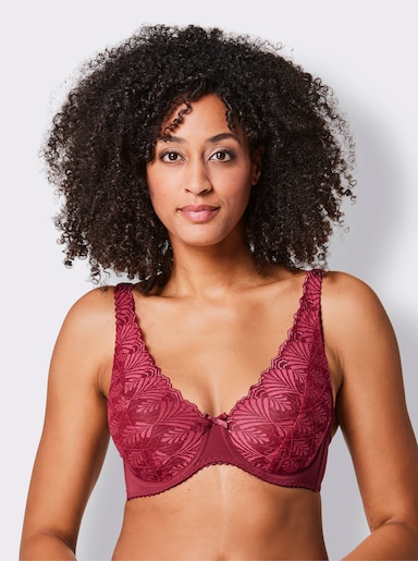 wäschepur Bügel-BH mit Spitzenbesatz - kirsche