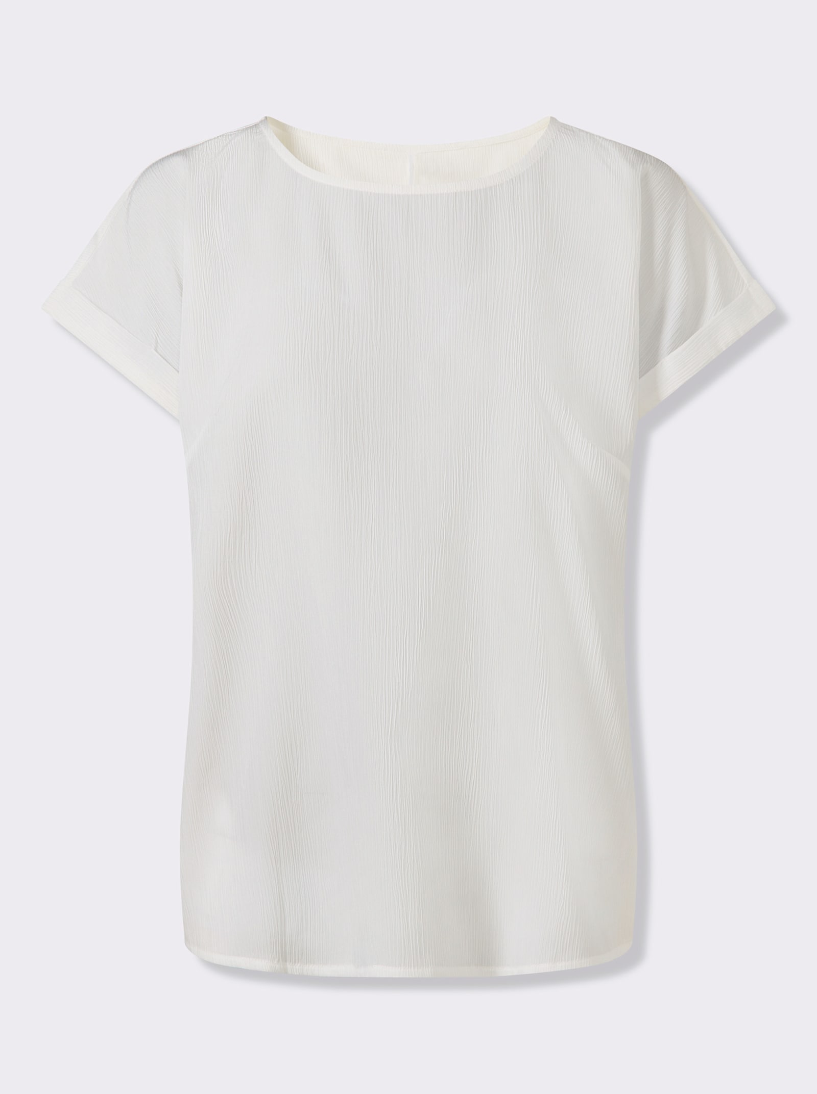 Schlupfbluse in Crinkle-Qualität - weiß