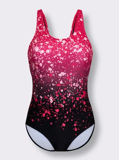 feel good Badeanzug - schwarz-pink-bedruckt