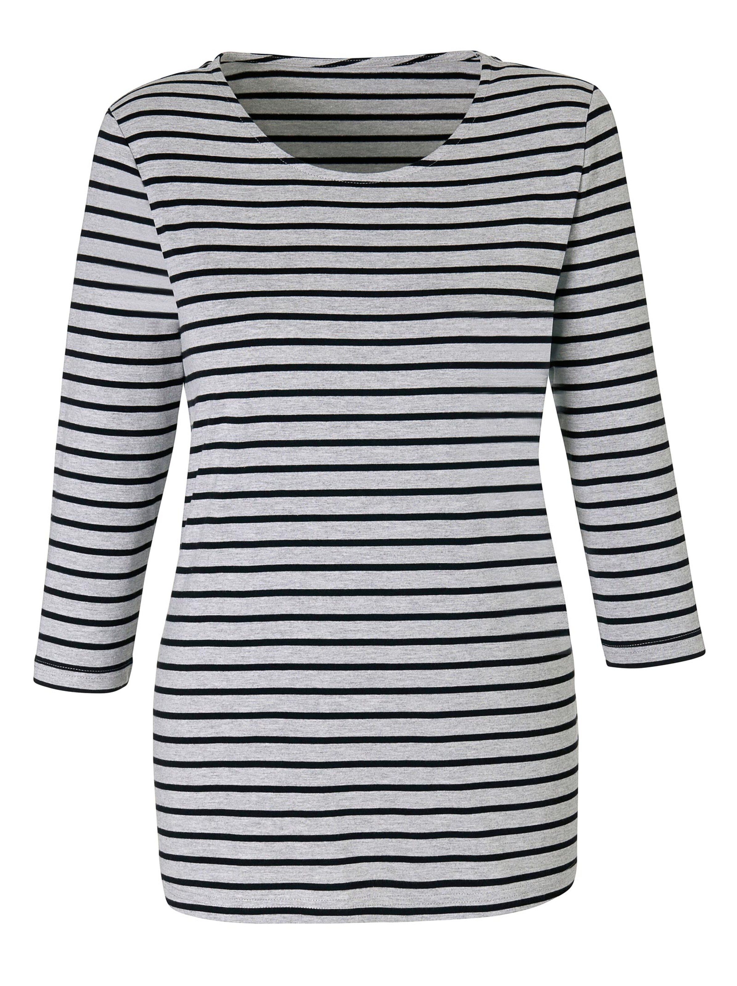 Shirt - grau-geringelt