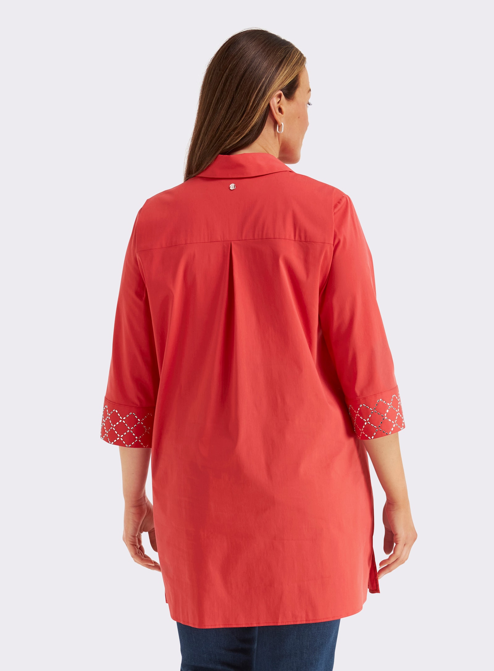 sheego Longbluse in leichter A-Linie - erdbeere