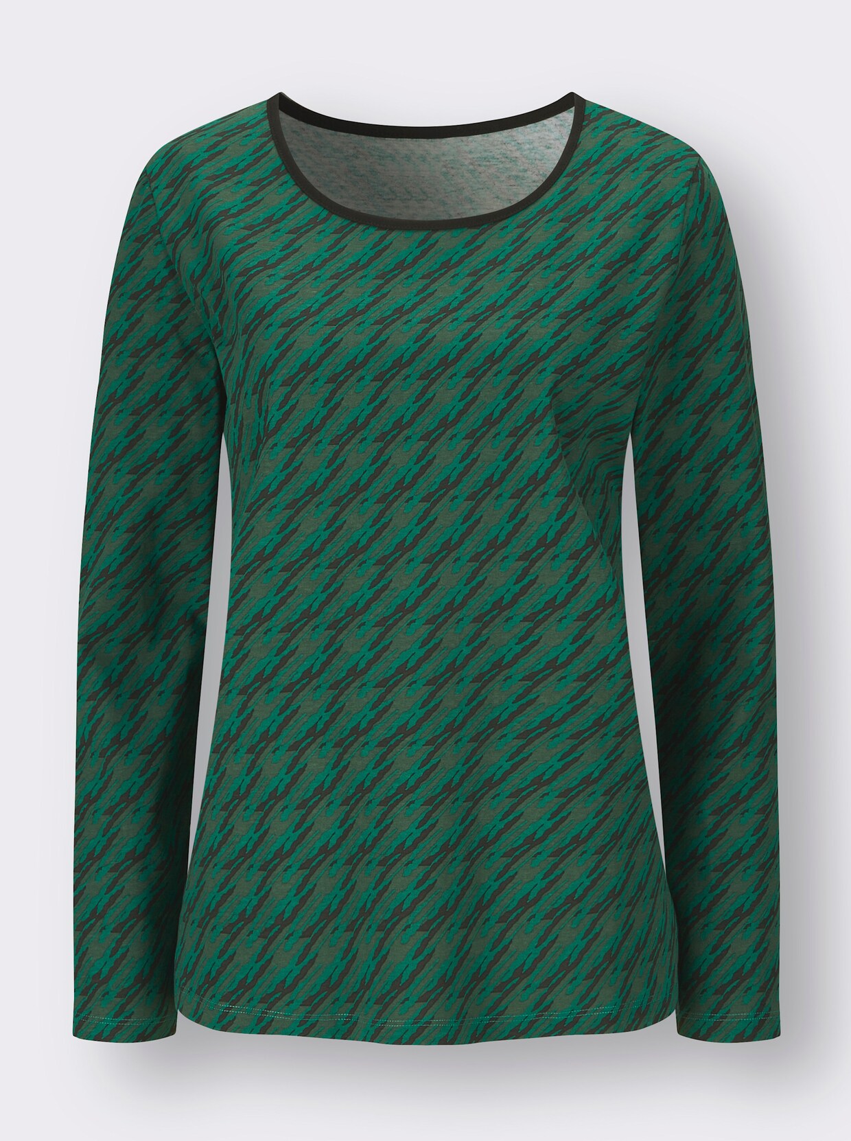 Shirt met lange mouwen - groen/zwart geprint