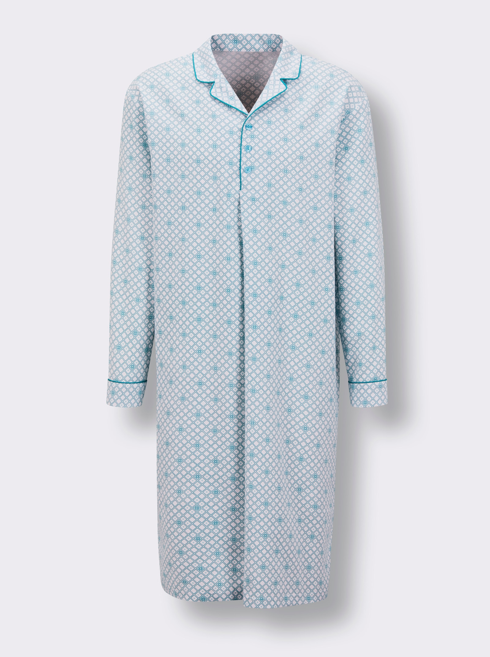 wäschepur men Nachthemd - ecru-mint-bedruckt