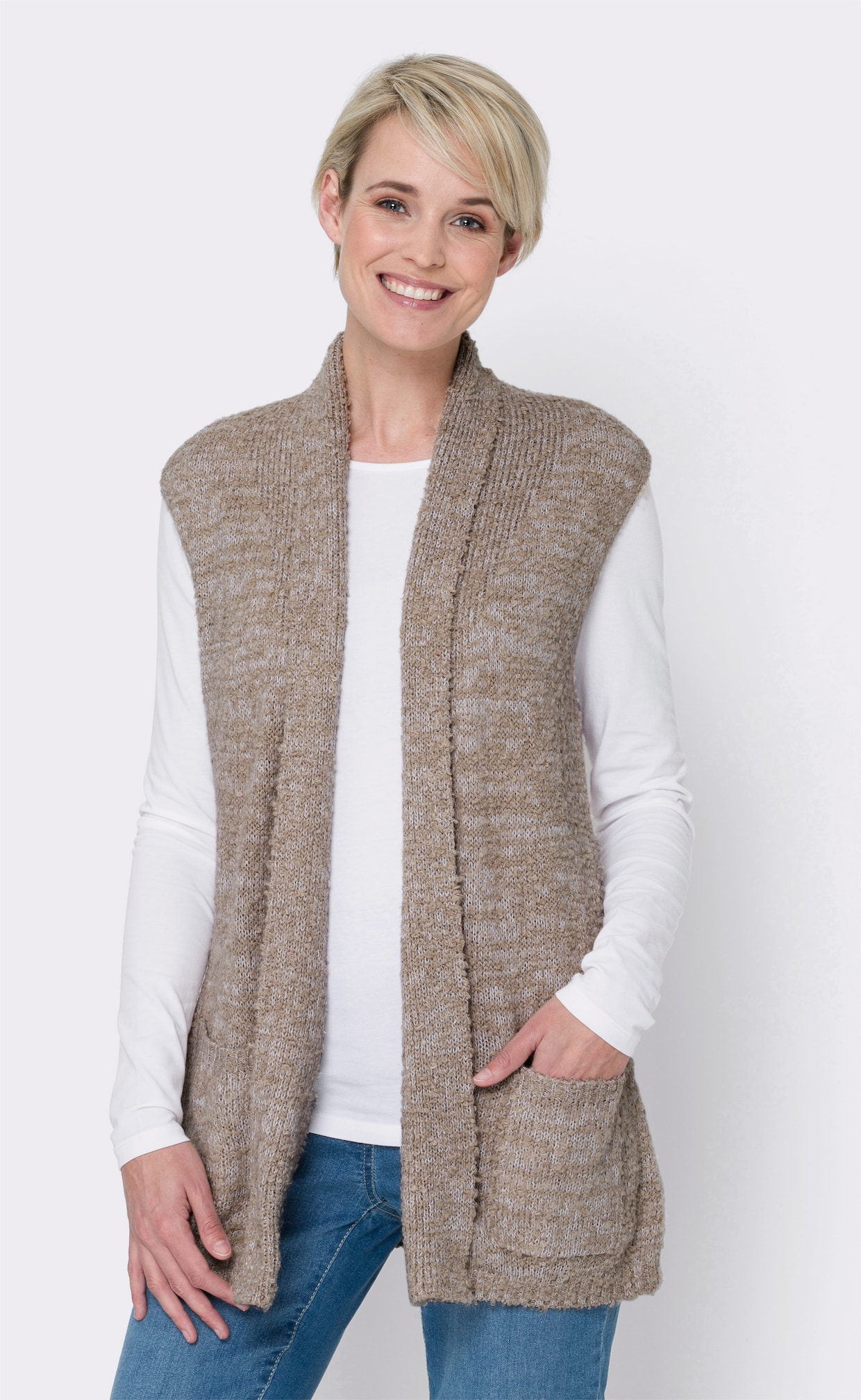 Strickweste - sesam-meliert