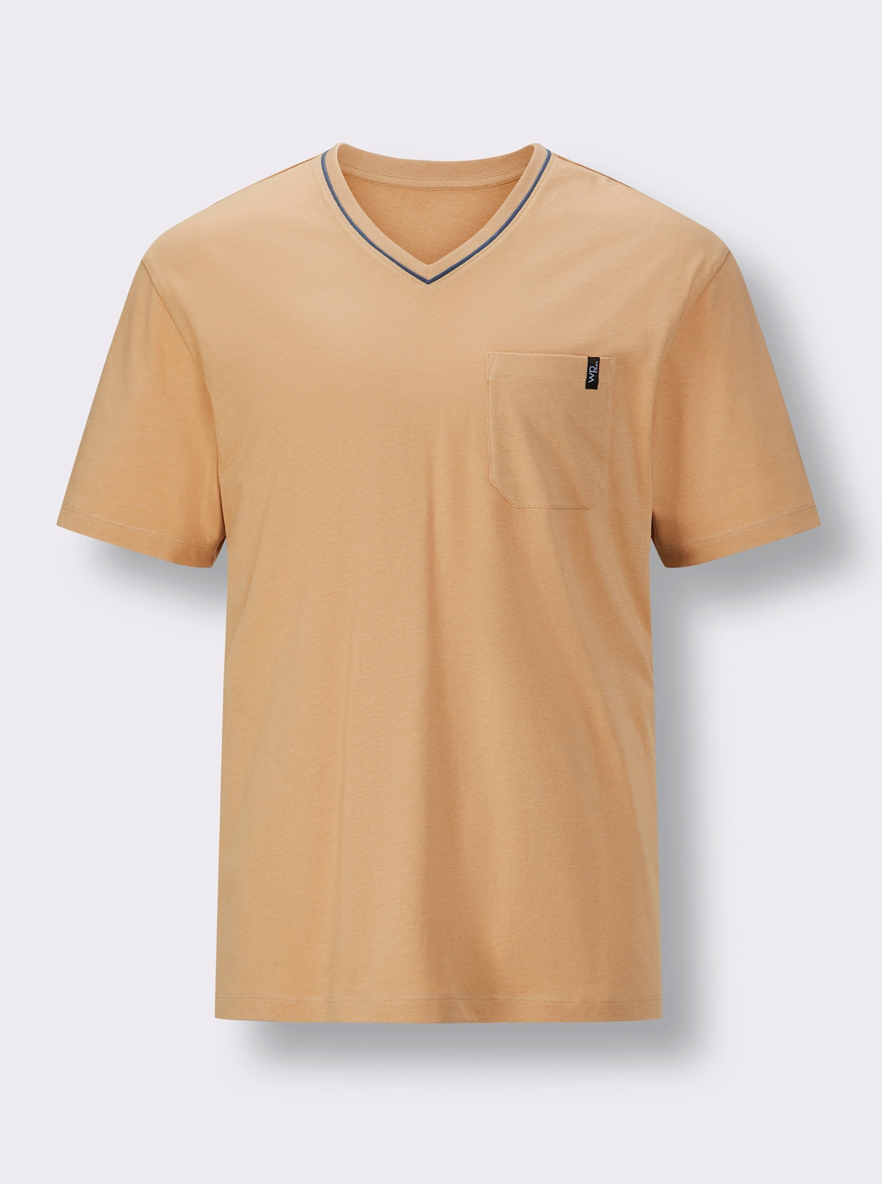 wäschepur men Shorty's - jeansblauw bedrukt + camel