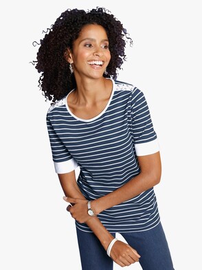 Shirt - marine-geringelt