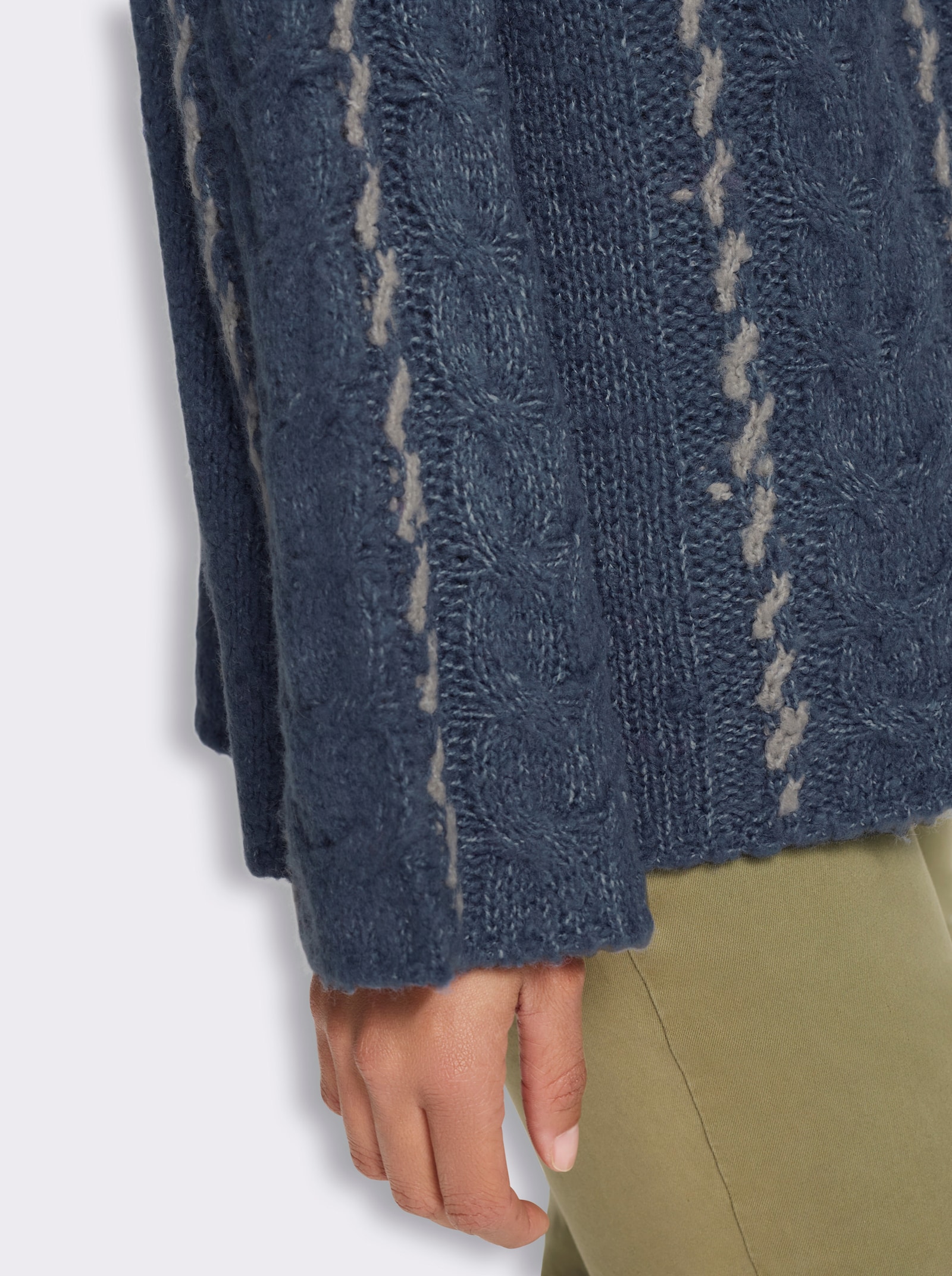 heine Strickpullover mit Zopfmuster - rauchblau