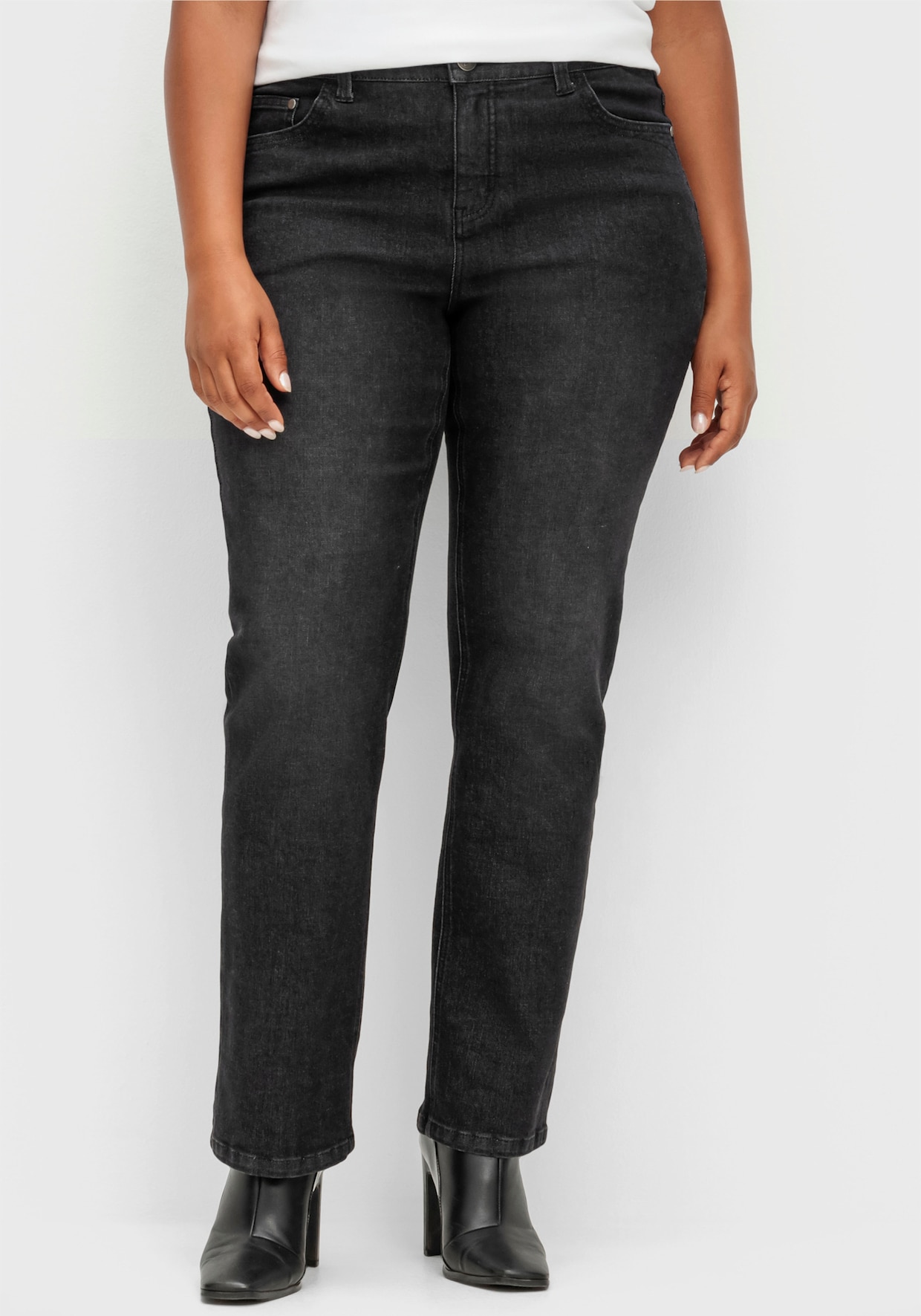 sheego Gerade Jeans - black denim