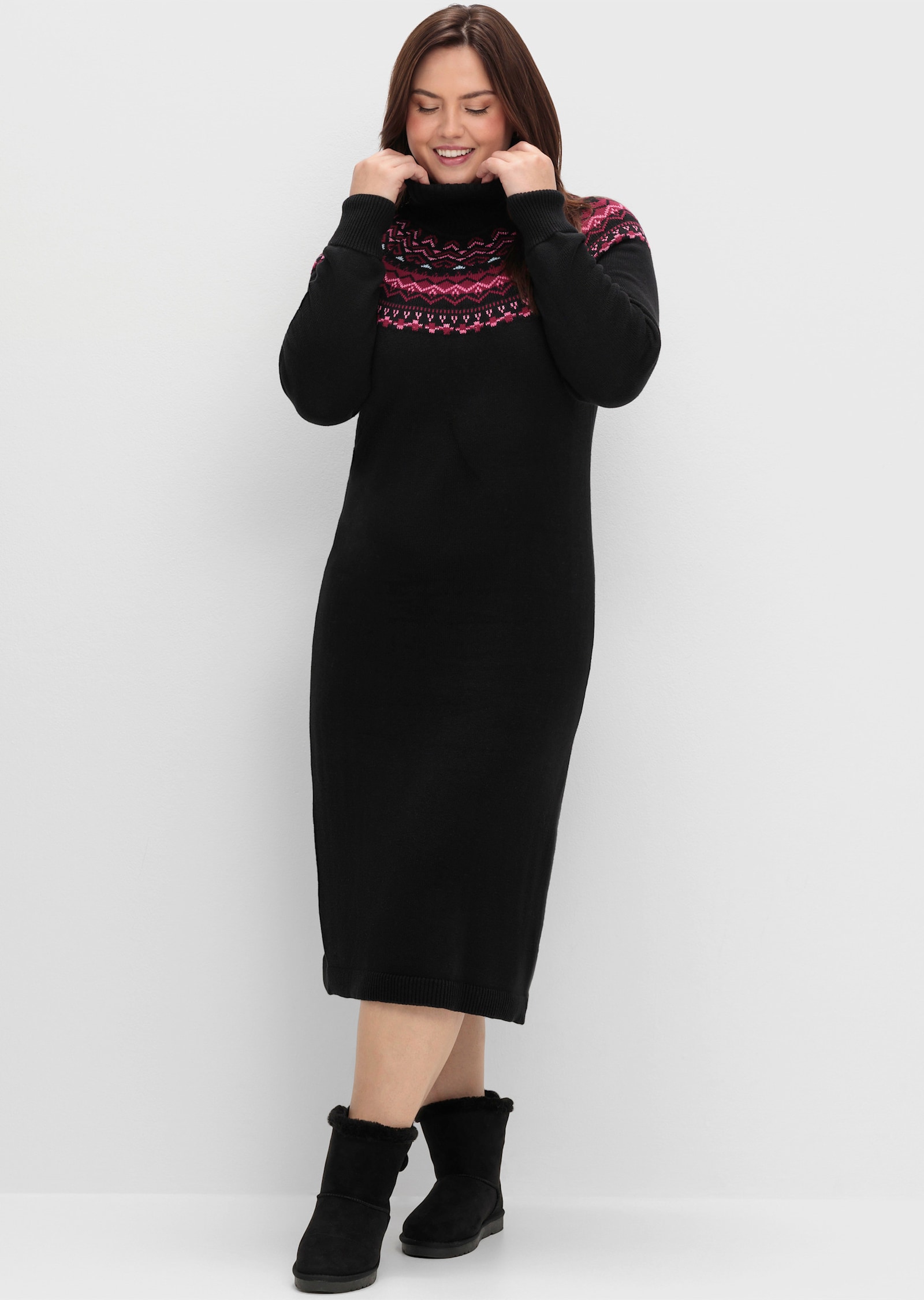 sheego Stiefelette gefüttert mit Pelz-Imitat - schwarz