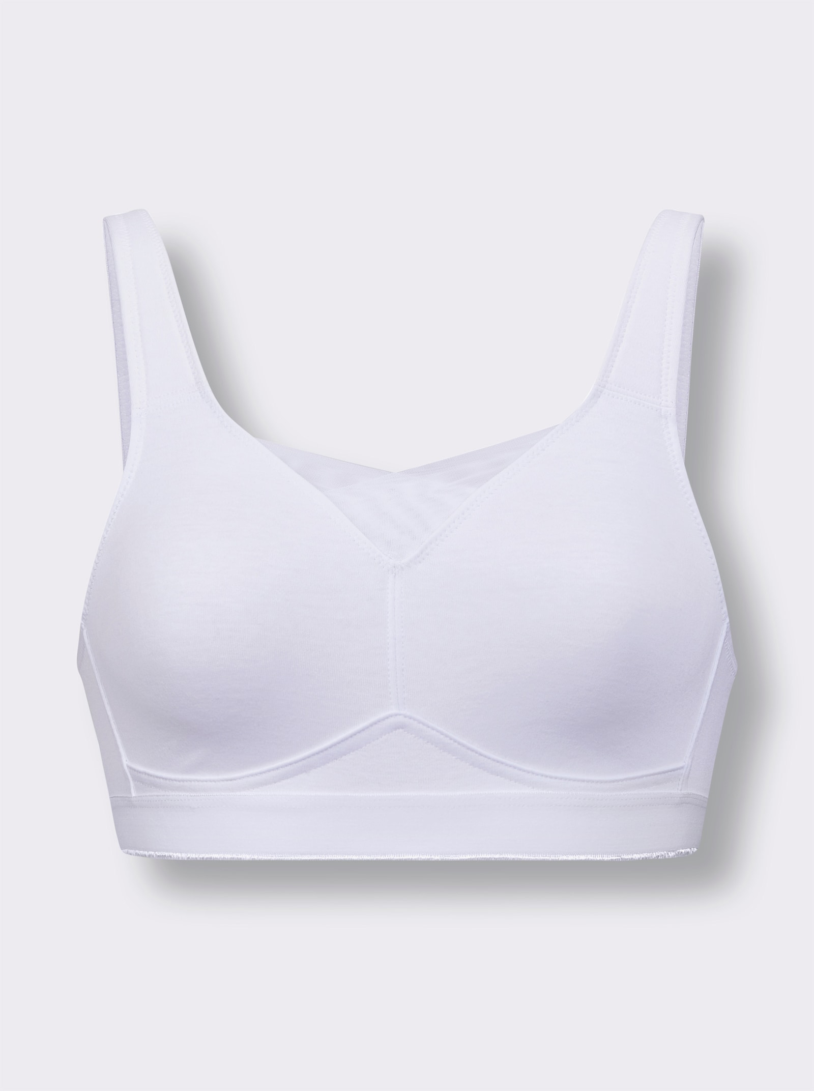 wäschepur Soutien-gorge confort sans armatures avec bretelles confortables - blanc