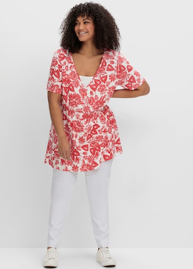 sheego by Joe Browns Longshirt - ecru-gemustert