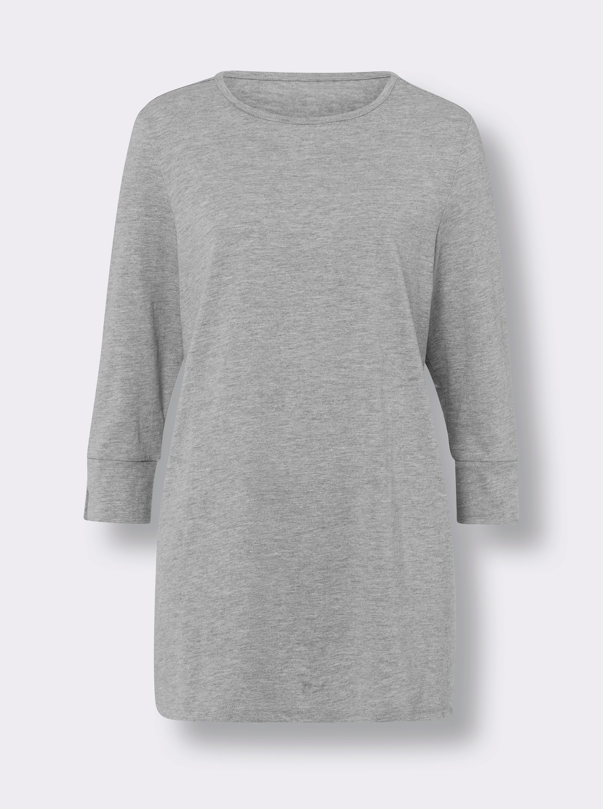 Rundhalsshirt - grau-meliert