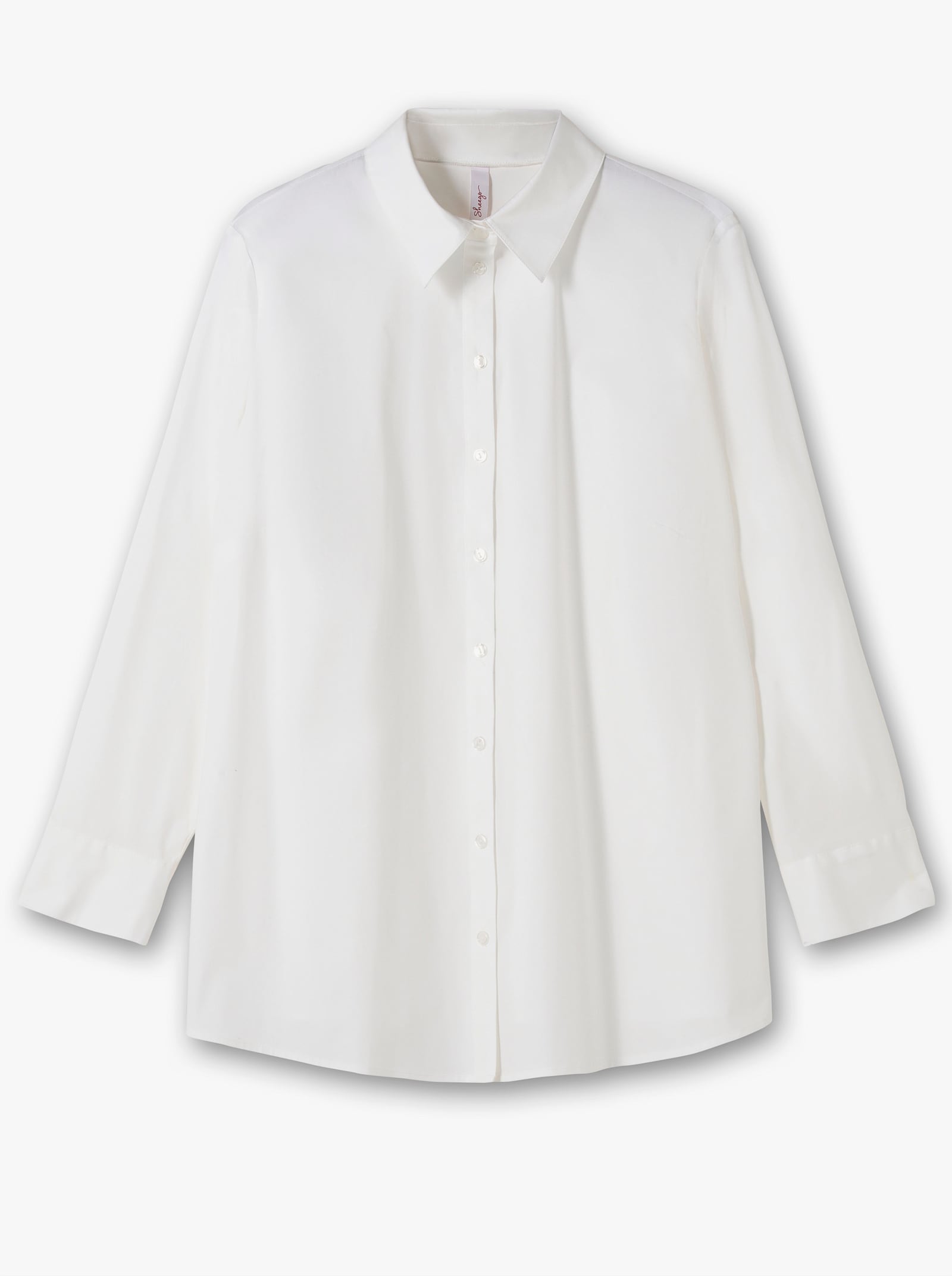 sheego Baumwollbluse in leichter A-Linie - weiß