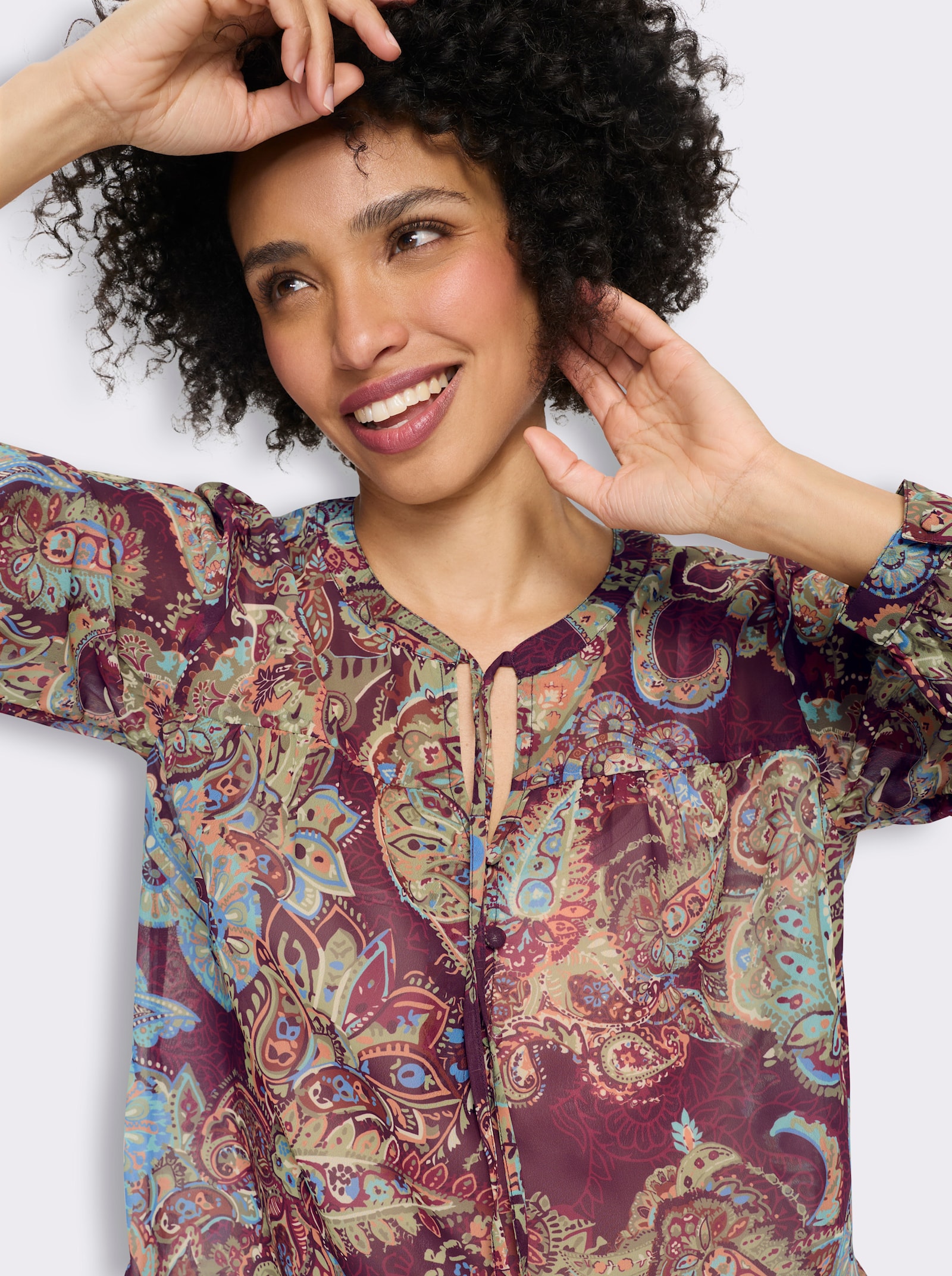 heine Druckbluse mit Paisley-Print - burgund-bedruckt