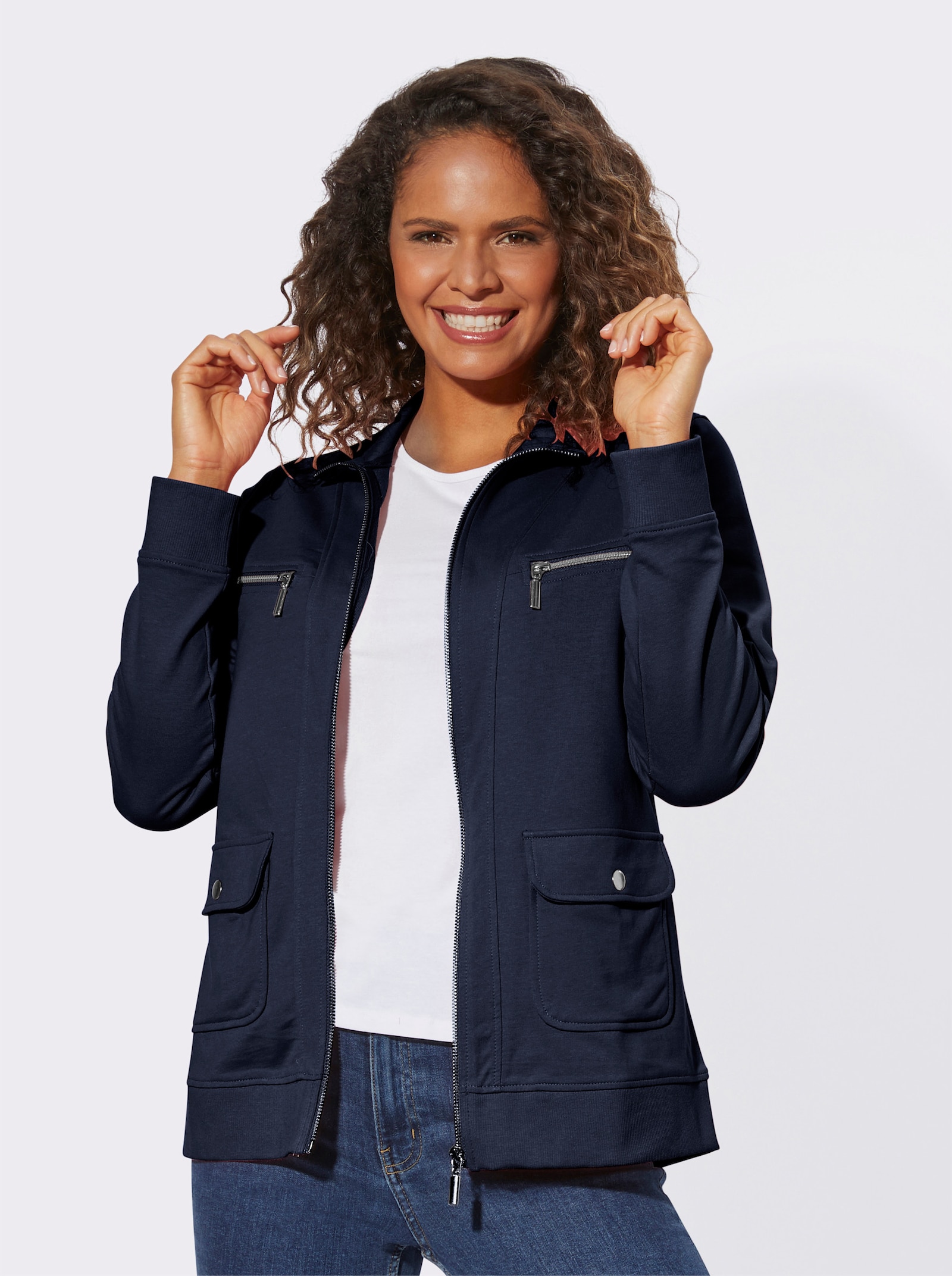 Shirtjacke aus reiner Baumwolle - marine
