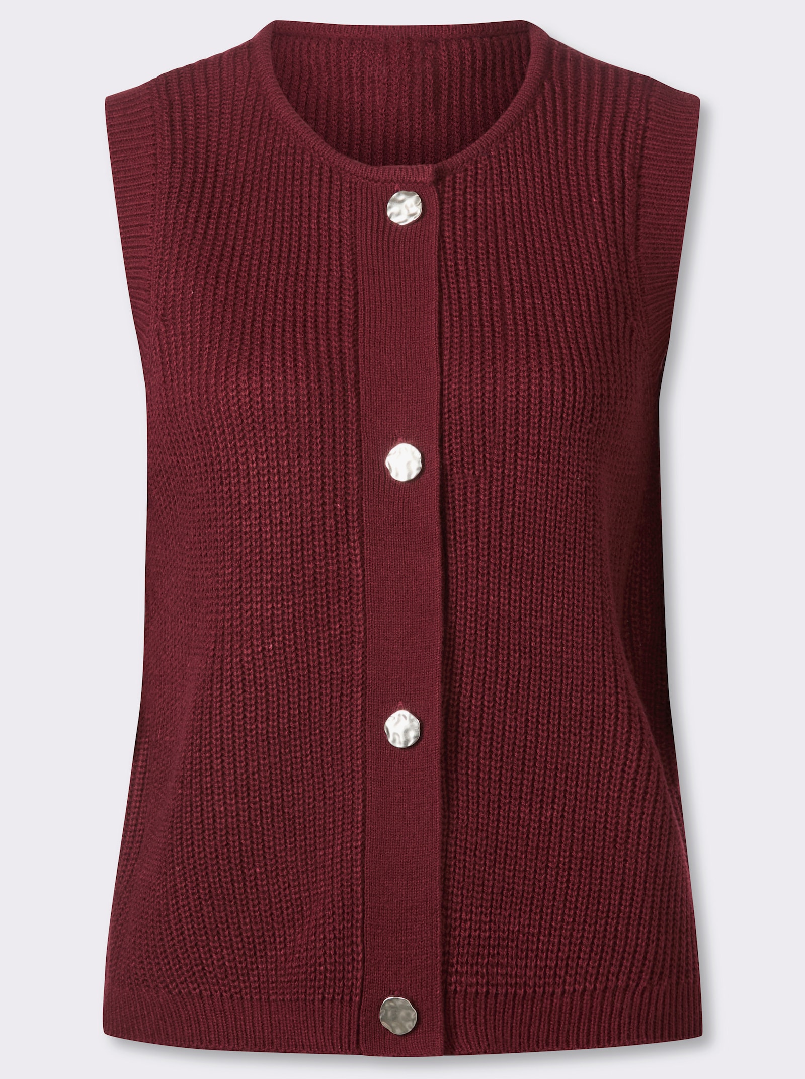 Strickweste in verkürzter Form - dunkelrot