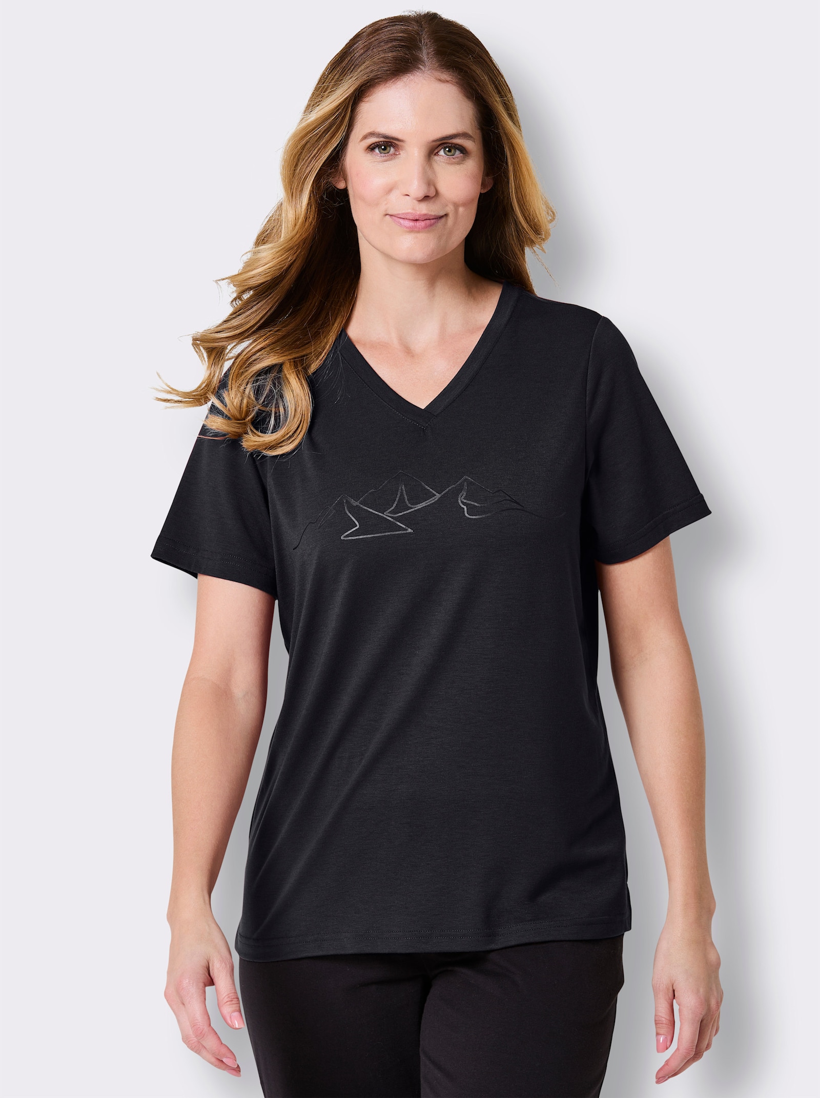 Catamaran Sports Funktionsshirt mit Seitenschlitzen - schwarz