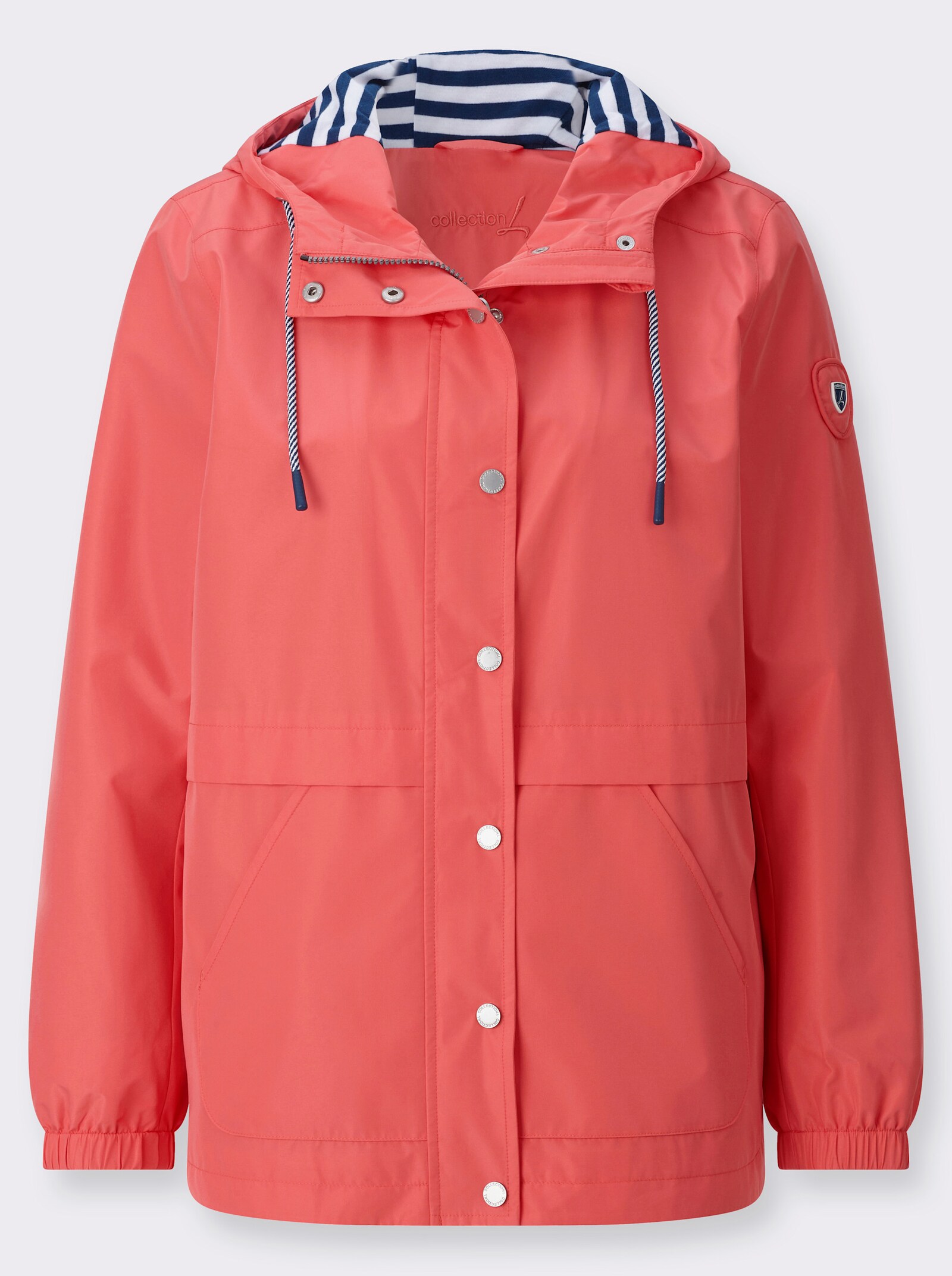 Übergangsjacke mit Kapuze - koralle