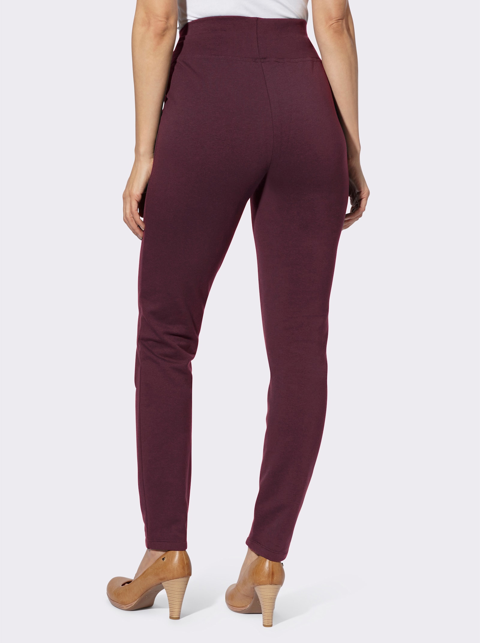 Sweatleggings mit weich angerauter Innenseite - burgund