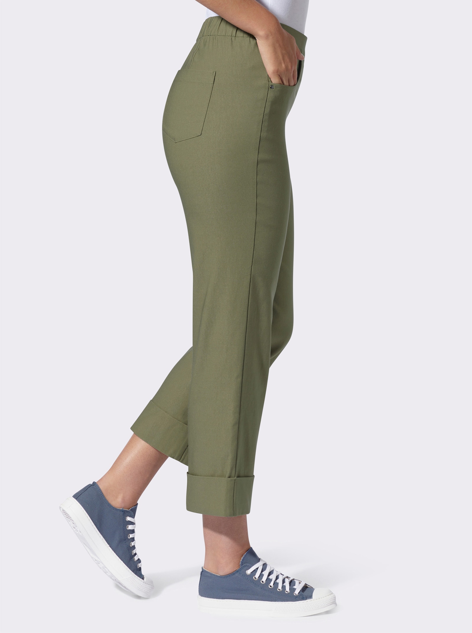 heine Schlupfhose mit Umschlag am Bein - khaki