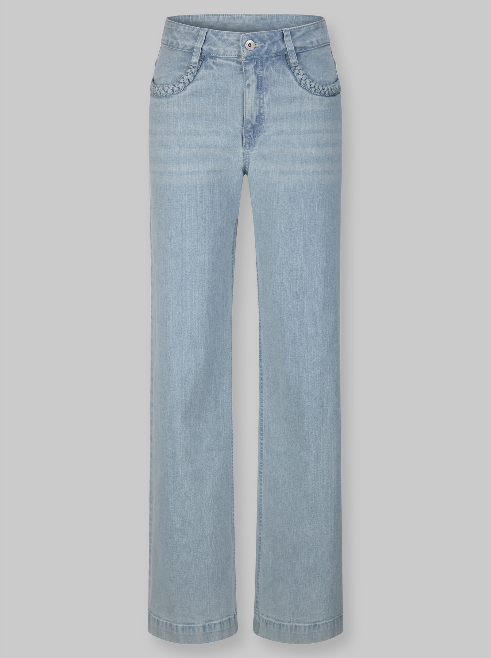 heine Jeans mit Flecht-Details - blue-bleached